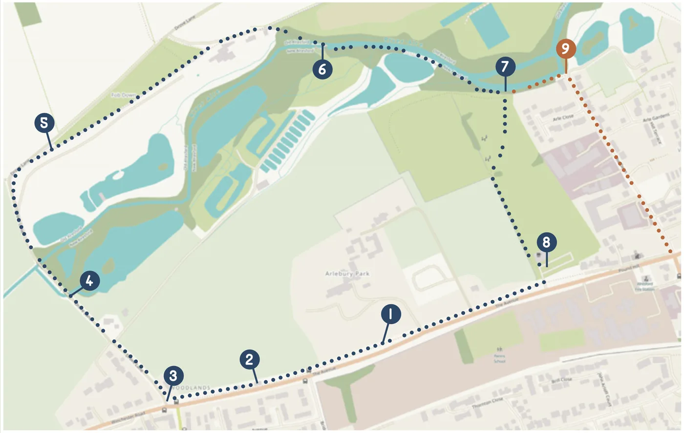 Walk 5 Drove Lane and Eel House route map