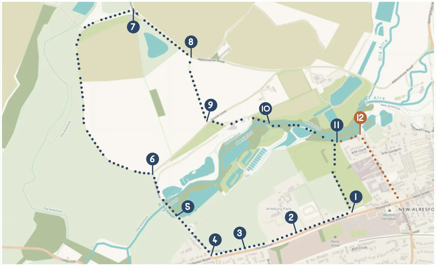 Walk 6 Vineyards via Drove Lane route map